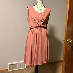 Sleeveless Dress with Button Detail SHEIN L